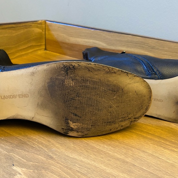 Land,s End Leather Boots size 9.5 Black - Picture 5 of 5